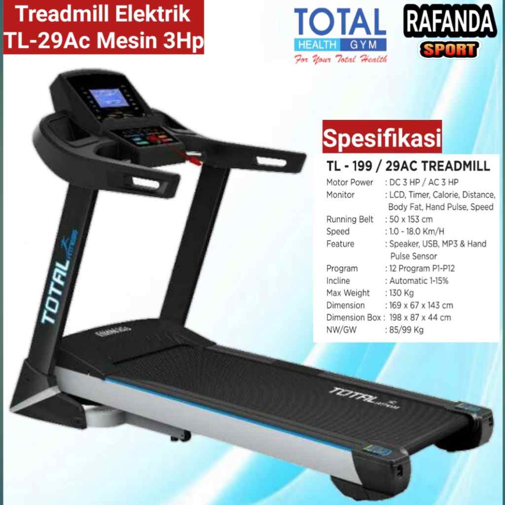 Treadmill Elektrik TL29Ac Spesifi