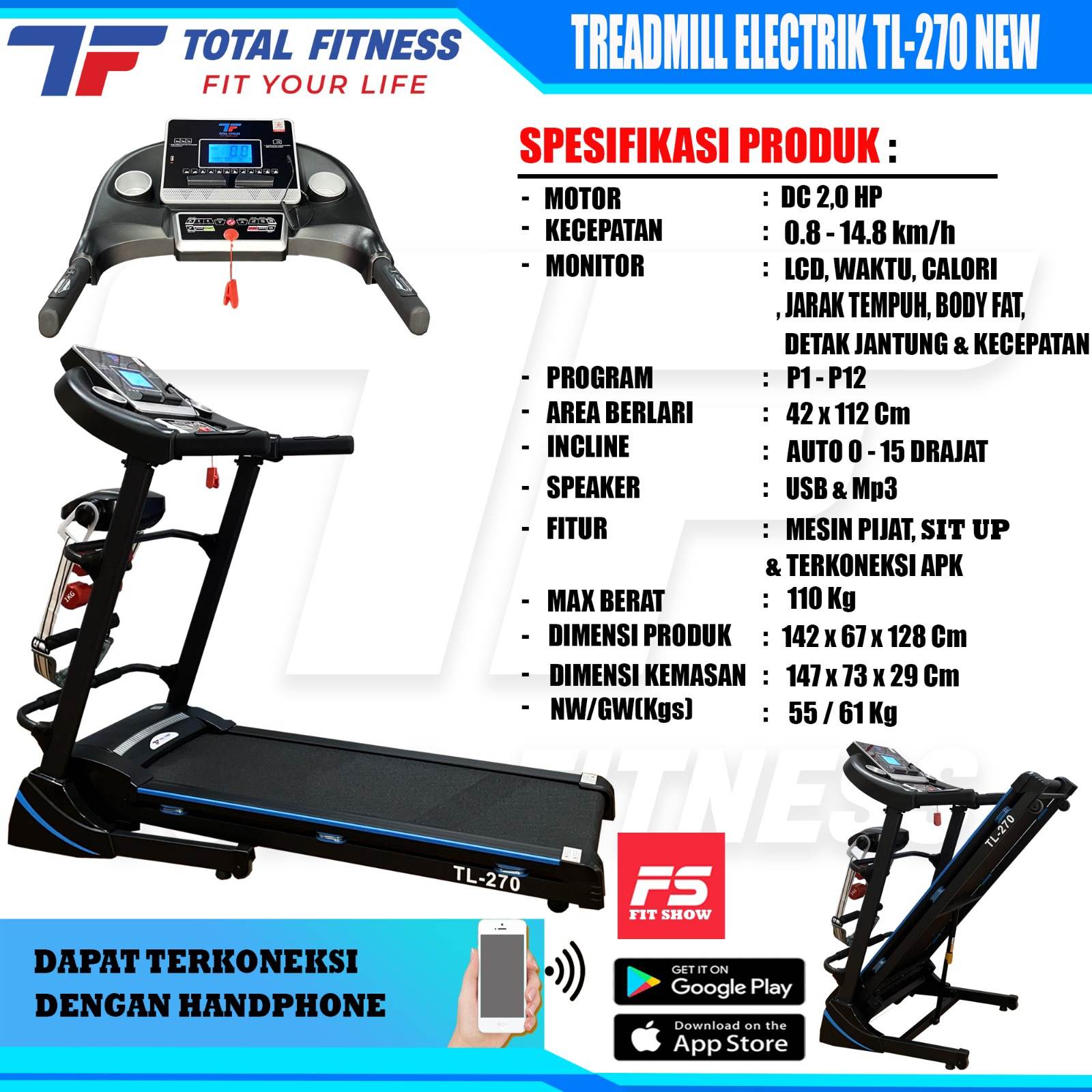 Treadmilltl270totalfitness